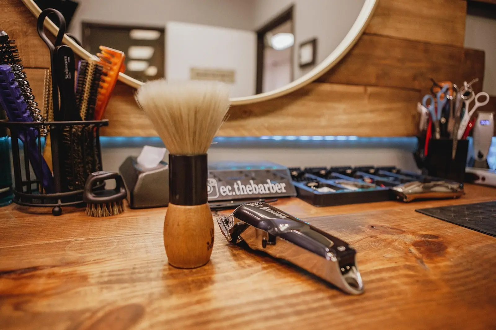 Hairdresser workspace in a salon in Kaunas